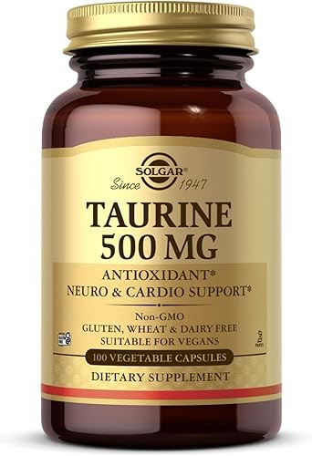 Solgar - Taurina 500 mg Cápsulas Vegetales 100 unidades Solgar - Taurina 500 mg Cápsulas Vegetales 100 unidades