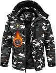 Yufawow Ski Veste imperméable à l'eau Vestes de snowboard isolantes d'hiver pour le travail de sport en plein air froid pour homme