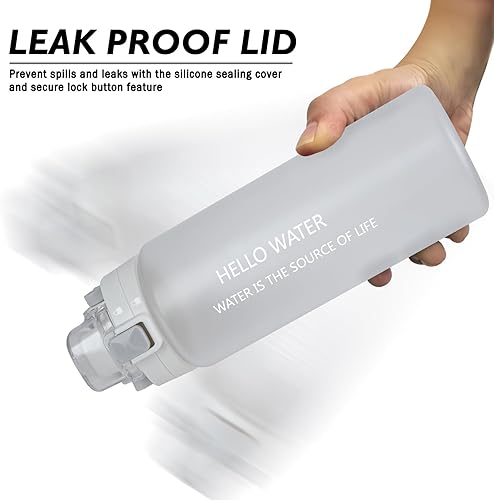 Miniatura 6 de Botella de agua deportiva de 27 onzas con filtro extraíble, botella de agua motivacional con marcador de capacidad, botella de agua potable a prueba