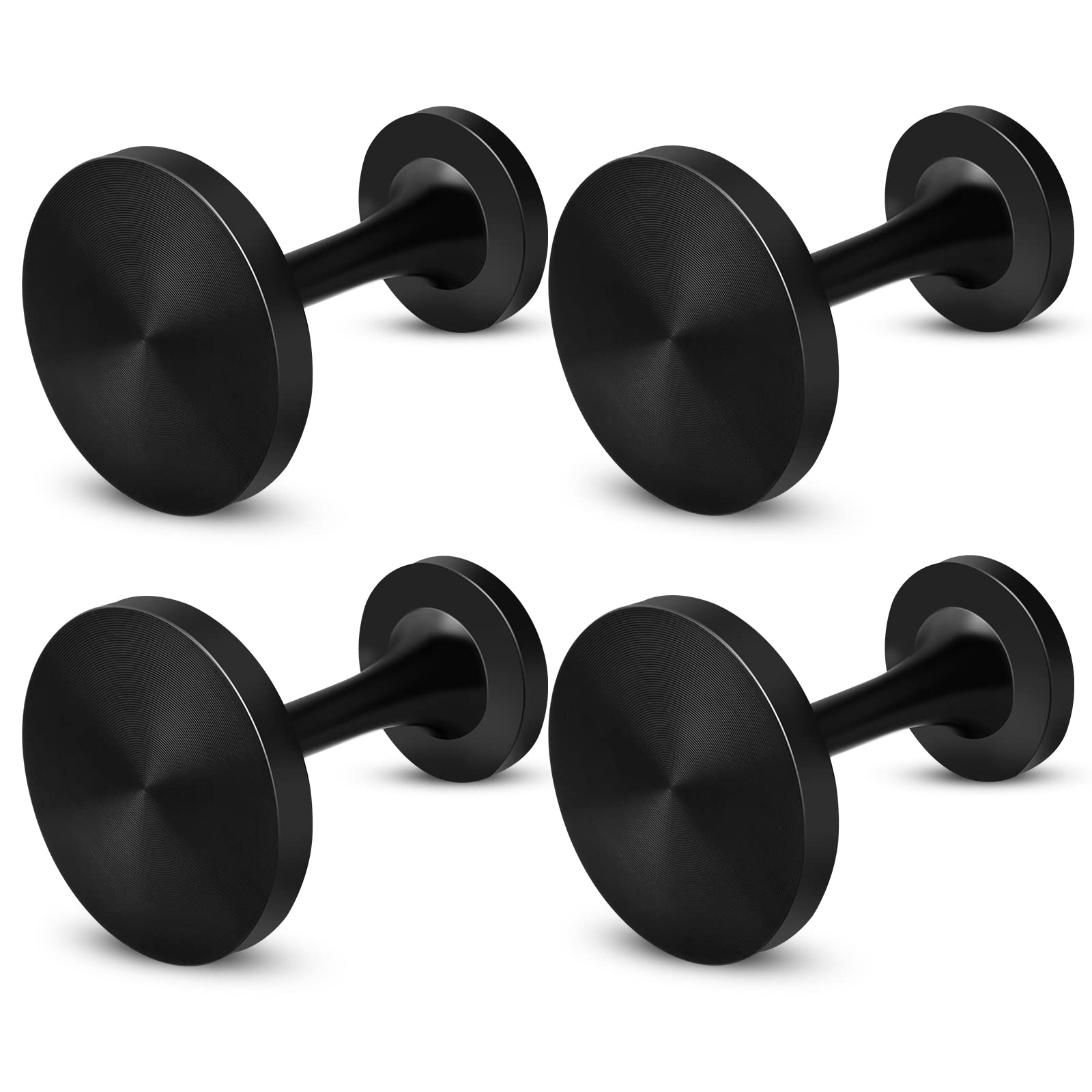 Lot de 4 embrasses de Rideaux décoratives Rondes en métal avec vis - Noir