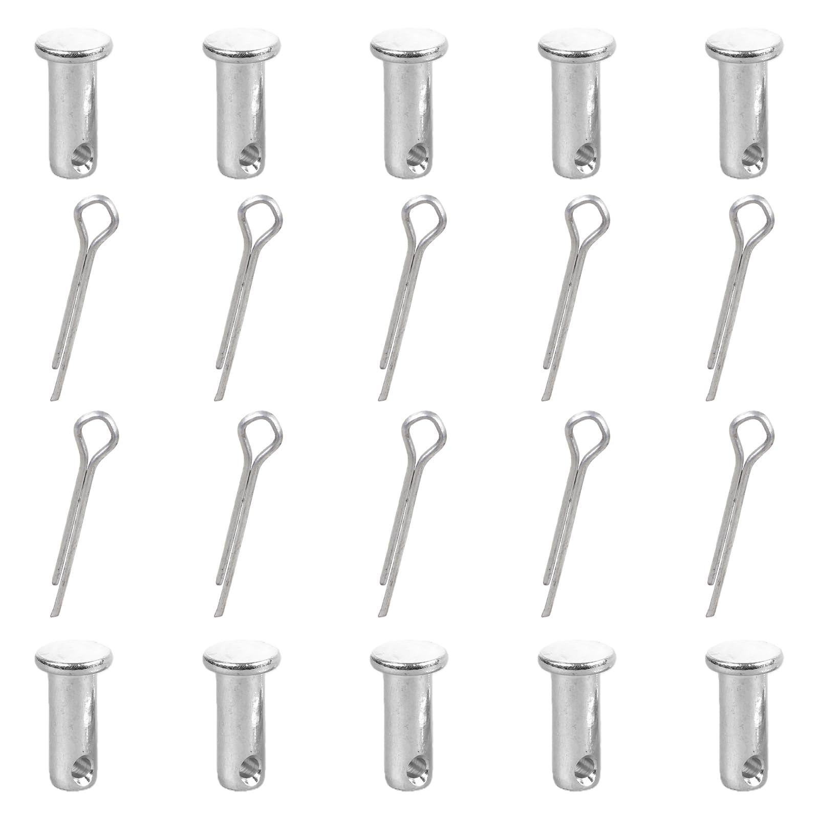 10Pcs Single Hole Clevis Pin Fasteners Flat Heads Cylindrical Pin Replacement Stainless Steel Link Hinge Pins Enduring Mechanics Repair