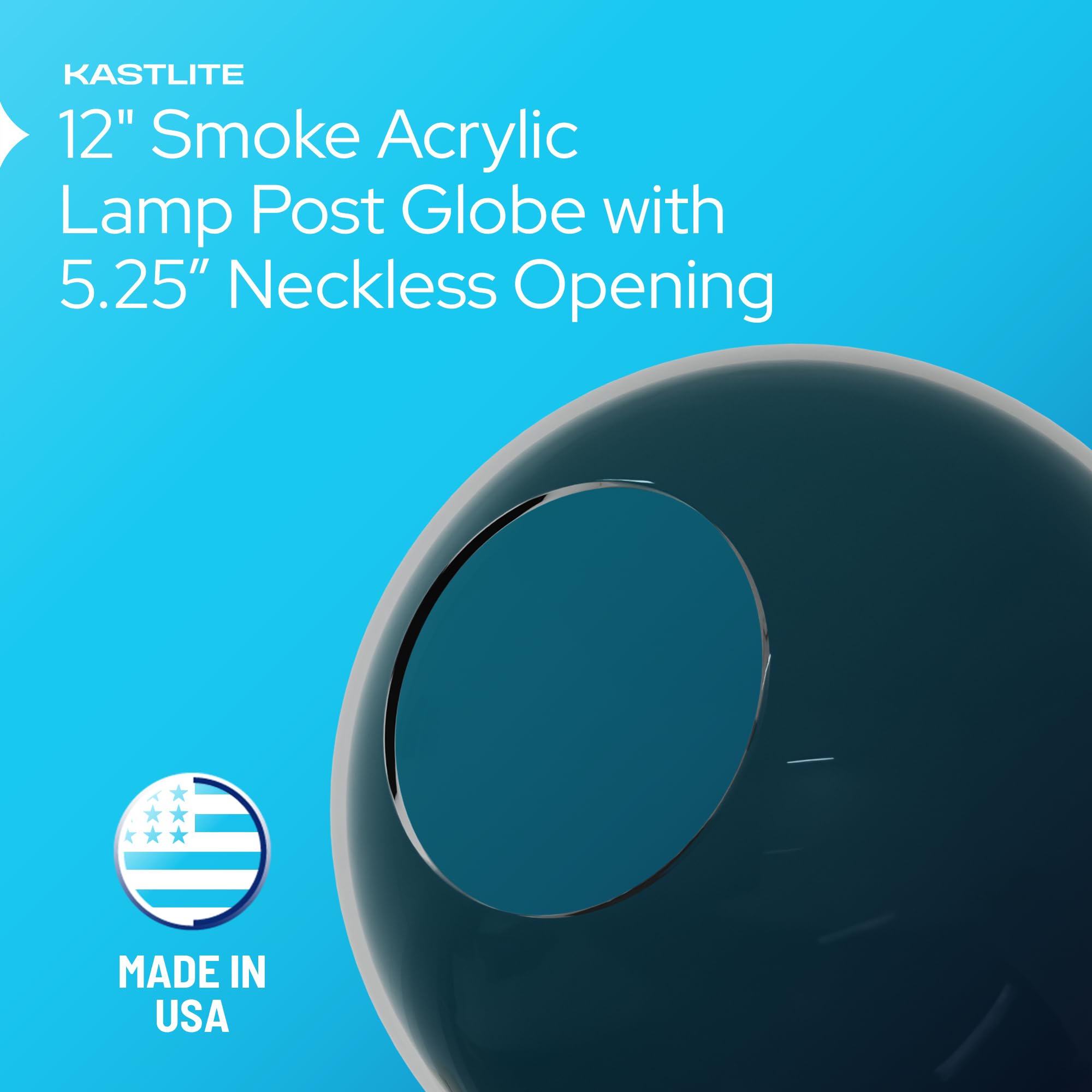 KASTLITE 12 Inch Globe Light Cover with 5.25