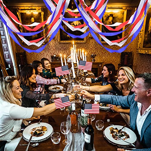 10 Rolls Patriotic Decorations Crepe Paper Streamers, 4Th Of July Streamers, 810-Feet Red White Blue Hanging Party Decoration, No Accidental Rips Crepe Paper For Independence Day Memorial #TOP5