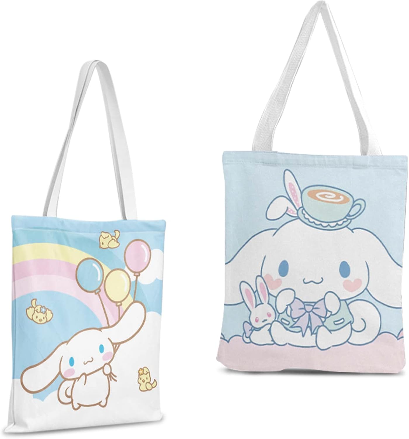 G-Ahora Bolsa de lona de algodón de caricaturas con diseño de gatito, bolsa de hombro reutilizable para mujeres de compras