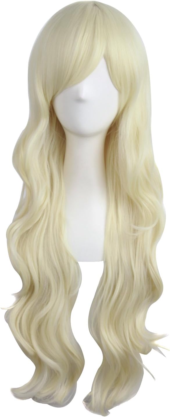 MapofBeauty 28 Inch/70 cm Charming Women Long Curly Full Hair Wig (Light Blonde)