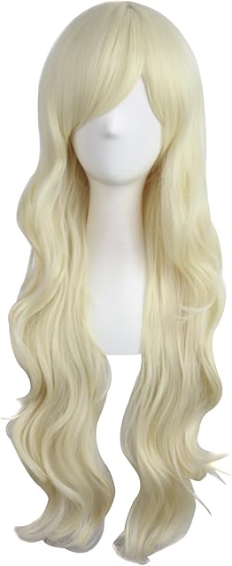 MapofBeauty 28"/70cm Charming Women's Long Curly Full Hair Wig (Light Blonde)