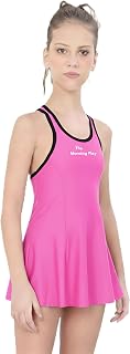 THE MORNING PLAY Kids Girls Swim Dress Racerback Style Premium Swimwear, Skirted Boyleg Style Swimsuit Solid Girls Swim-Dress Price In India