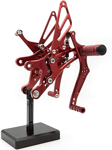 Miniatura 6 de Krace Estriberas delanteras para motocicleta, juego de estriberas traseras, reposapiés, pedales de cambio de freno, totalmente ajustables, apto para