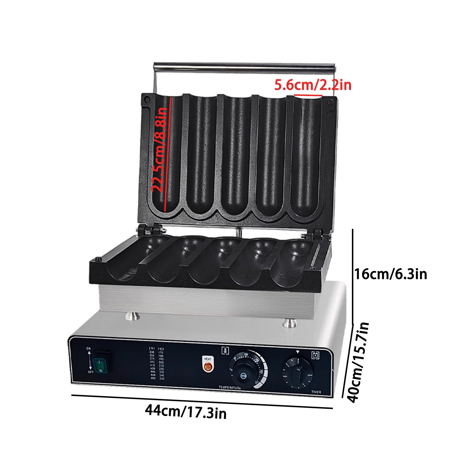 Máquina Eléctrica Comercial de Rollo de Pollo, Máquina de Burrito de Pollo de Acero Inoxidable de 1500 W, Perilla de Control del Temporizador, Diseño Anti-escaldado, Pollos Burrito Cri 5 compartments