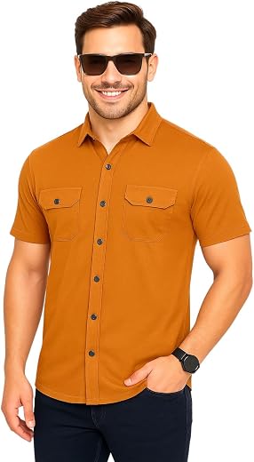 LAWFUL CASUAL Men's Slim Fit Casual Button-Down Shirt