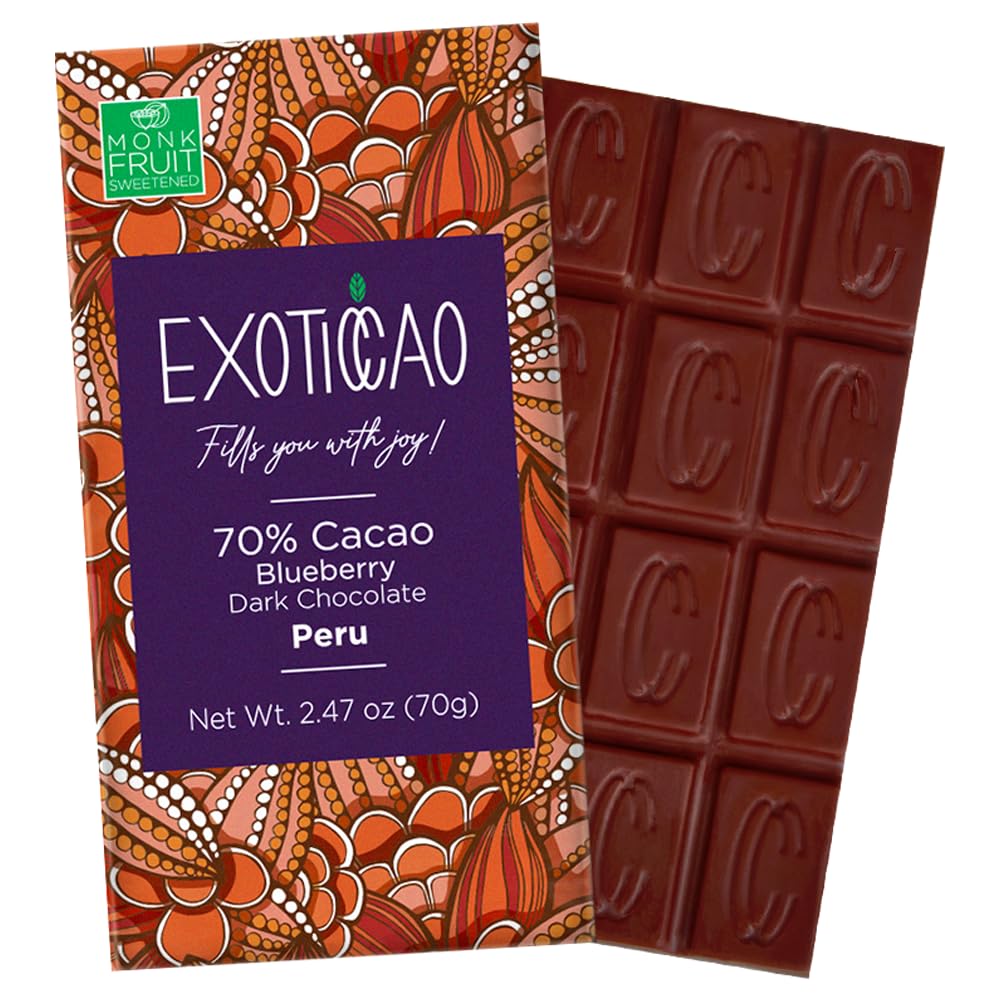 Blueberry Dark Chocolate Bar- No Sugar Added