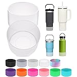PICcircuit 2PCS for Stanley Boot, Silicone Bottom for Quencher Adventure 40oz 30oz IceFlow 20oz 30oz Bottle&for Hydroflask Tumbler 12-24oz for Stanley Cup Accessories Avoid Scratches&Noise