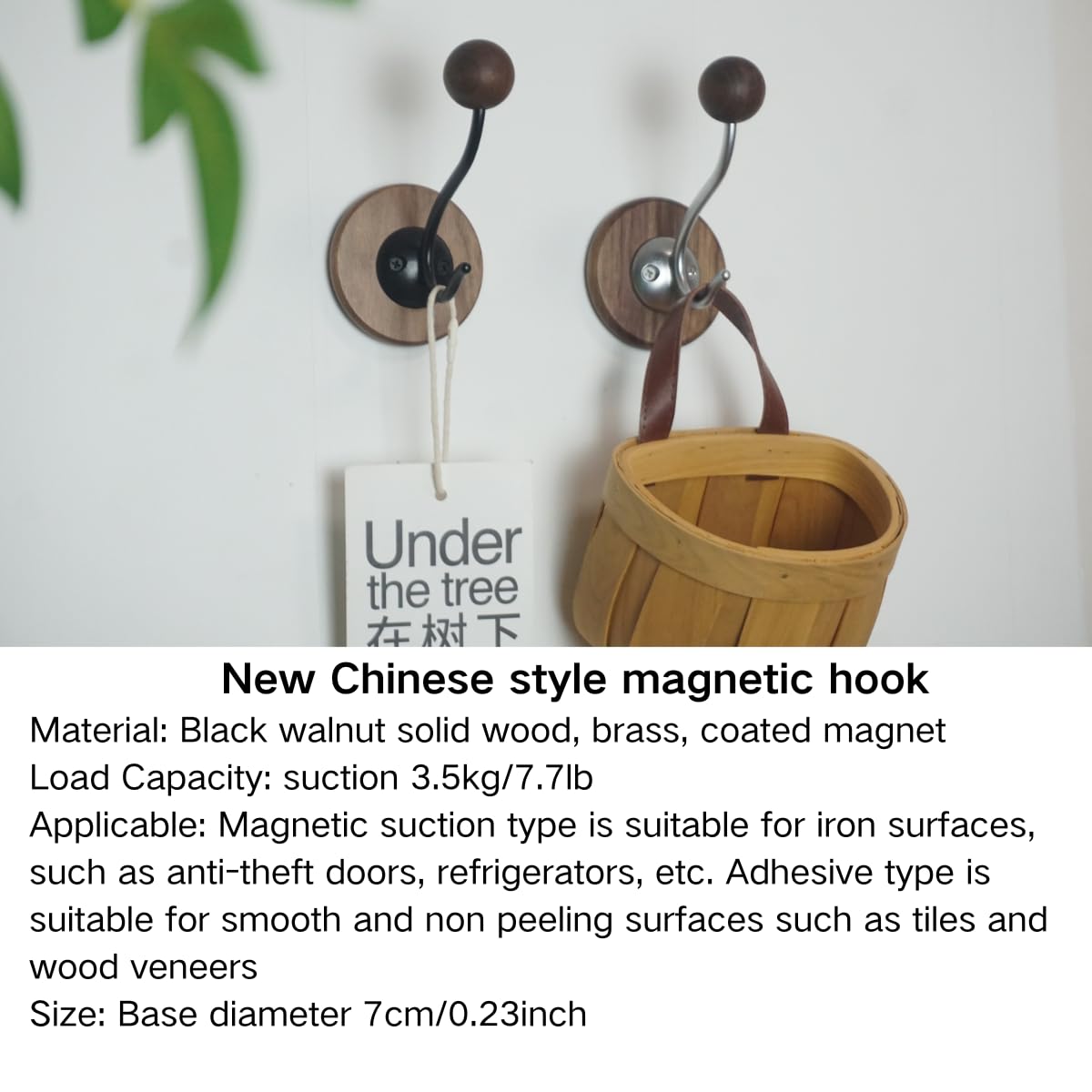 Copfeu 4 Pcs Magnetic Hooks Neodymium Magnet Wall Hooks for Hanging Coats Robes Backpacks Bags Hats Keys Mugs Cups Towels (A+B)