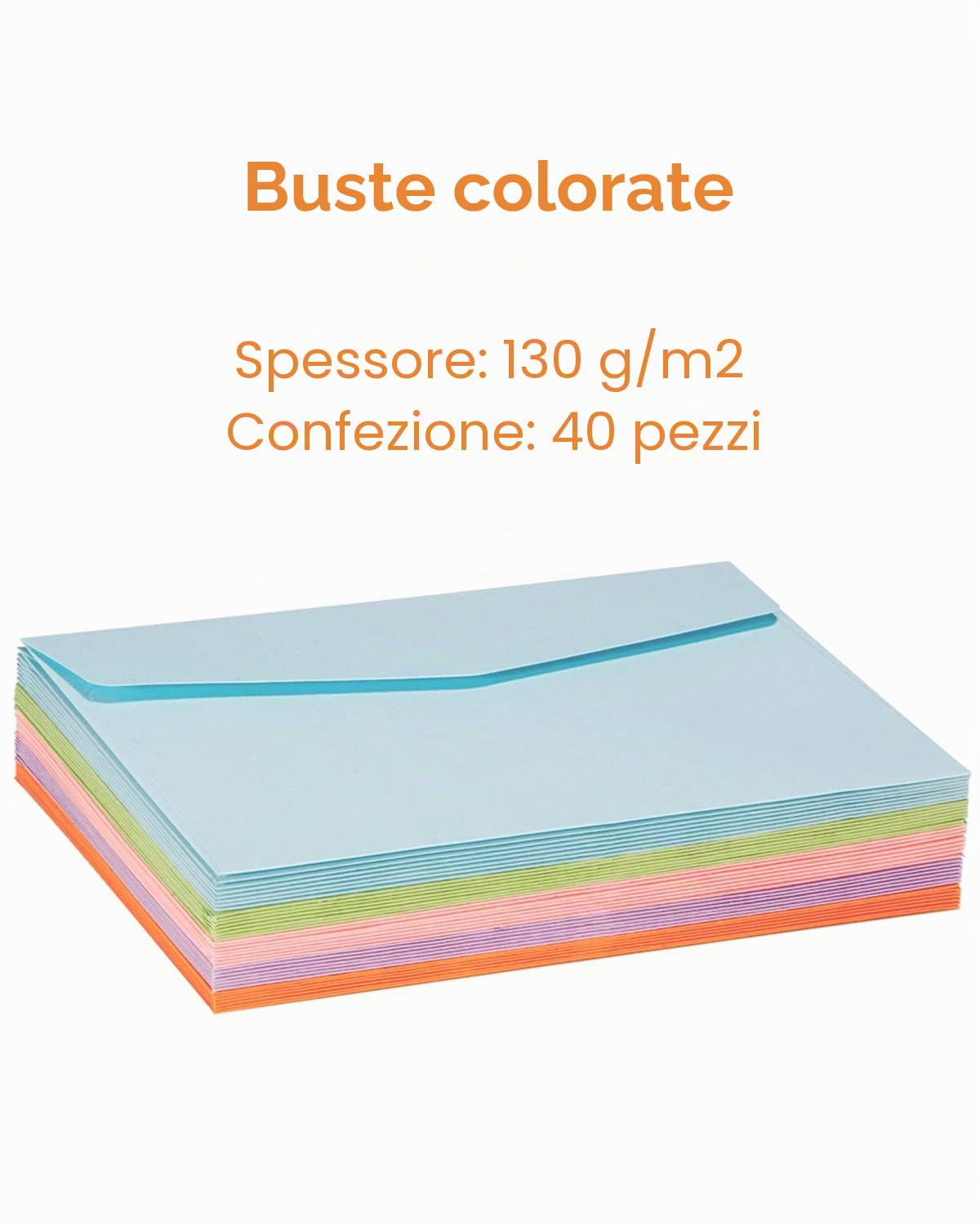 Noa Home Deco 40 Pezzi Buste per Biglietto 16 x 11 cm Colorate C6