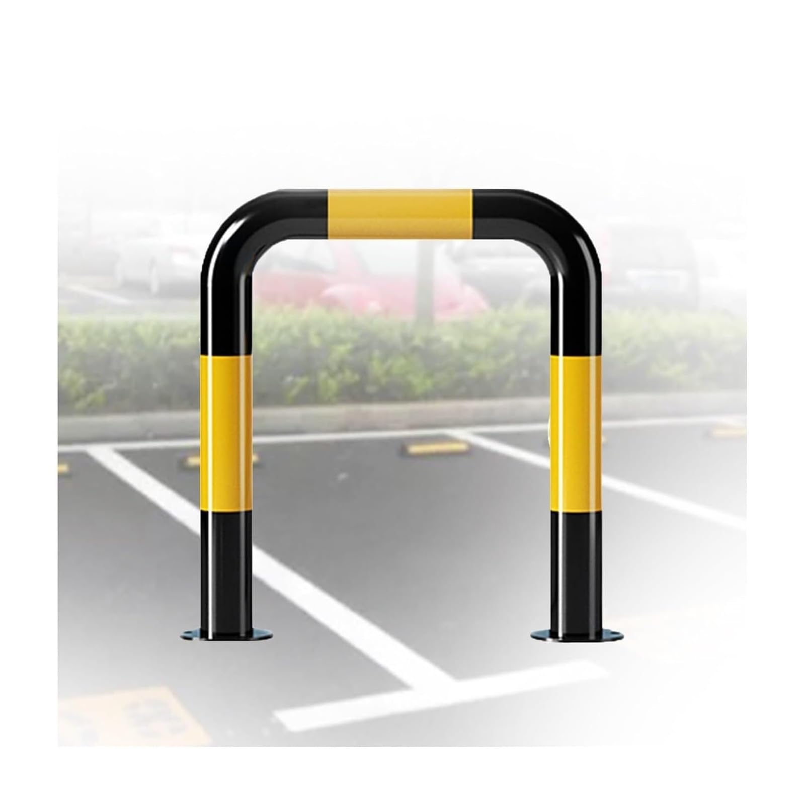 CWCQGH U Shape Security Bollards Driveway Traffic Warning Bollards, Isolation Bumper Posts For Garage