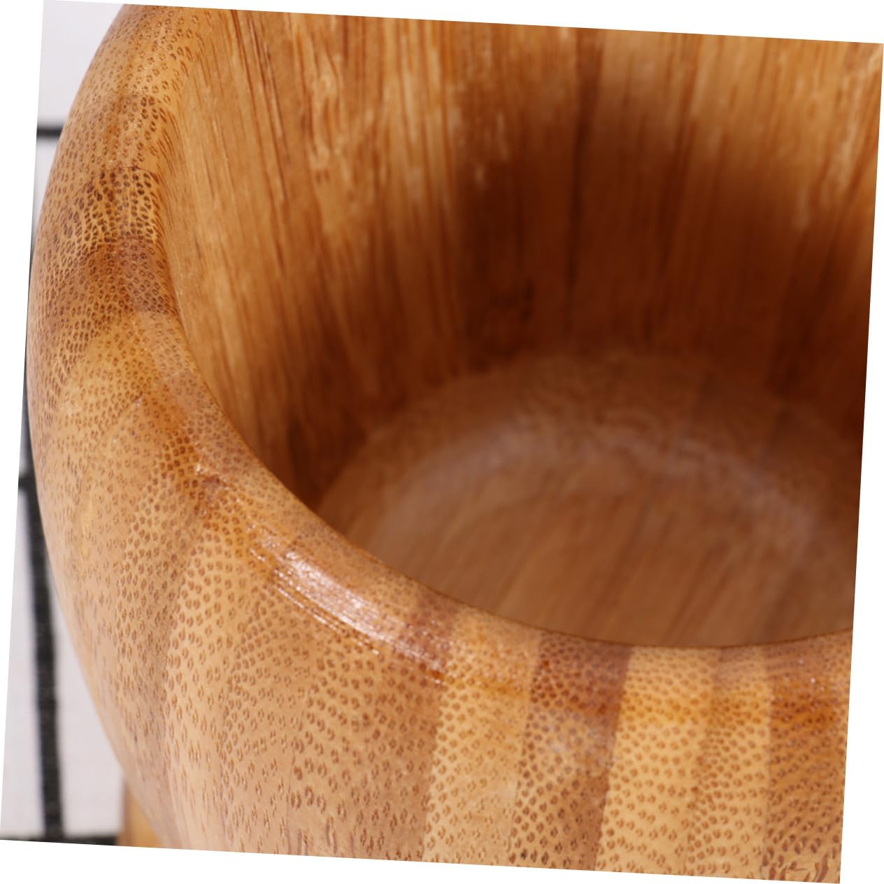 Bamboo Manual Garlic Device Bowl and Pestle Set for Grinding image 3