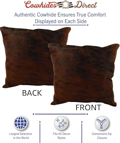 Miniatura 8 de Cowhides Direct Almohada de piel de vaca genuina (color topo, 16 x 16 pulgadas), auténtica funda de almohada de piel de vaca brasileña con rellenos