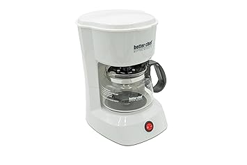 Better Chef Basic Coffee Maker | 4-Cup | Pause-N-Serve | Carafe Warmer | Reservoir Window (White)