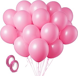 Pink Balloons Light Pink Birthday Decorations 30 Pack 18 inch Round Gender Reveal Ballons for Birthday Wedding Anniversary Baby Shower Gender Reveal Party Decoration