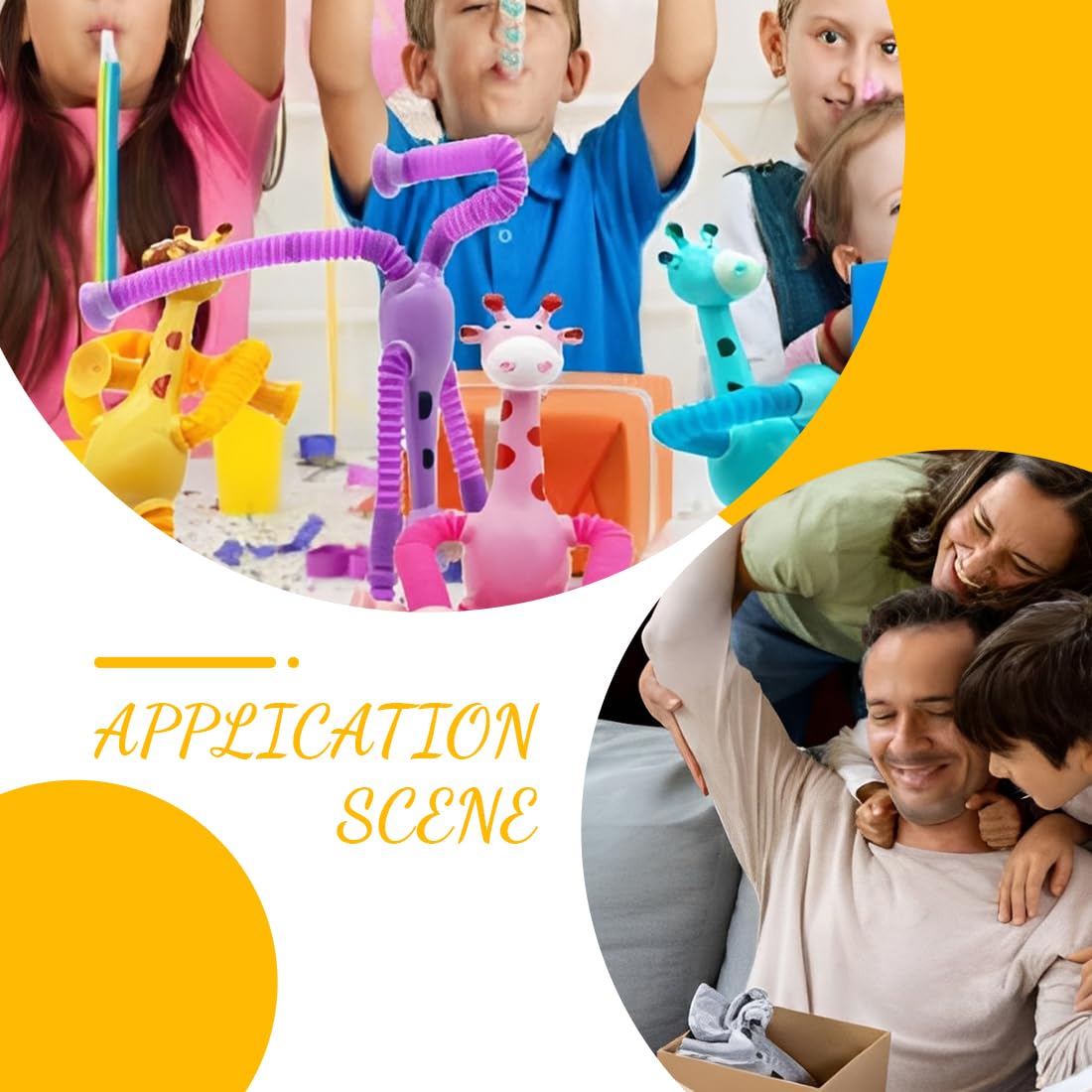 Juguete Sensorial de Jirafa Telescópica con Ventosa, 6 Piezas, Tubo Pop Flexible para Niños, Juguetes Sensoriales, Juguetes Educativos Antiestrés para Desarrollo Sensorial 2-6 Años — view 6
