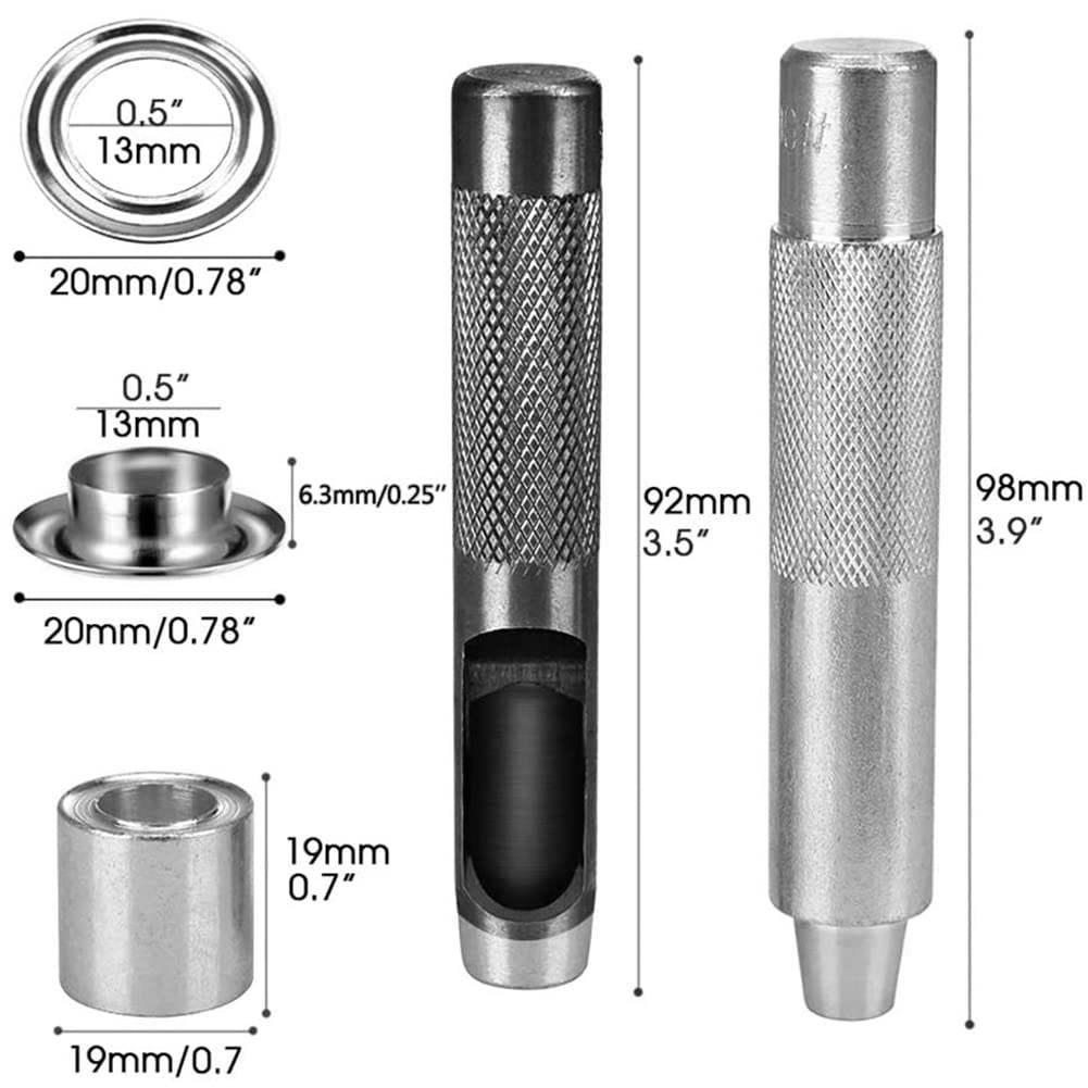 Grommet zestaw narzędzi – 120 tulejek z oczkami, zestaw szczypiec do oczek – narzędzie do regulacji z pudełkiem do przechowywania, do plandek, papieru, skóry, materiału, zasłon, osłony basenu