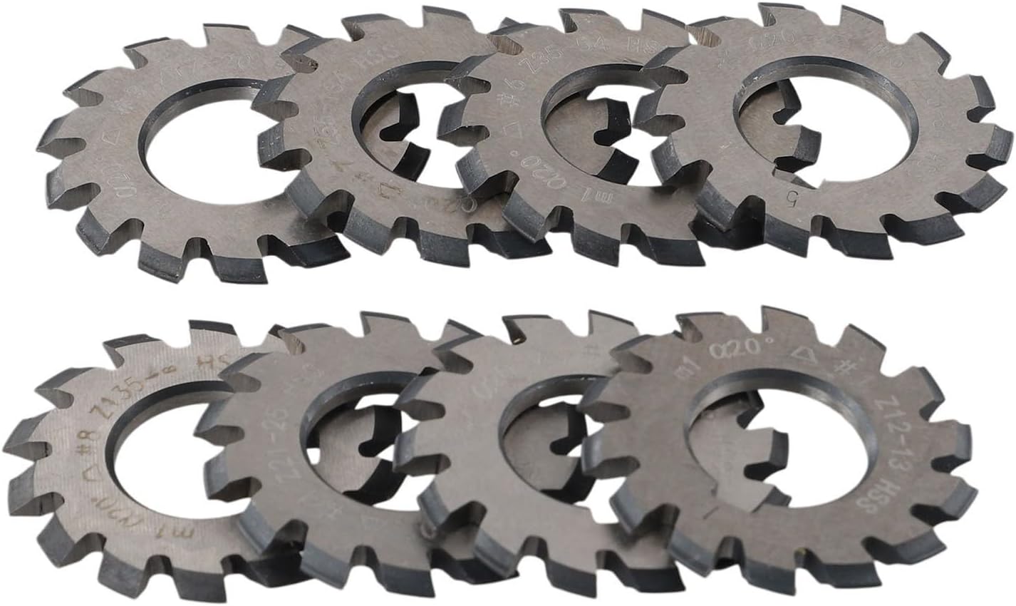 8Pcs HSS M1 Involute Gear Cutter Kit With 22Mm Bore, PA20° Pressure Angle For CNC Gear Milling, Metalworking And Manufacturing