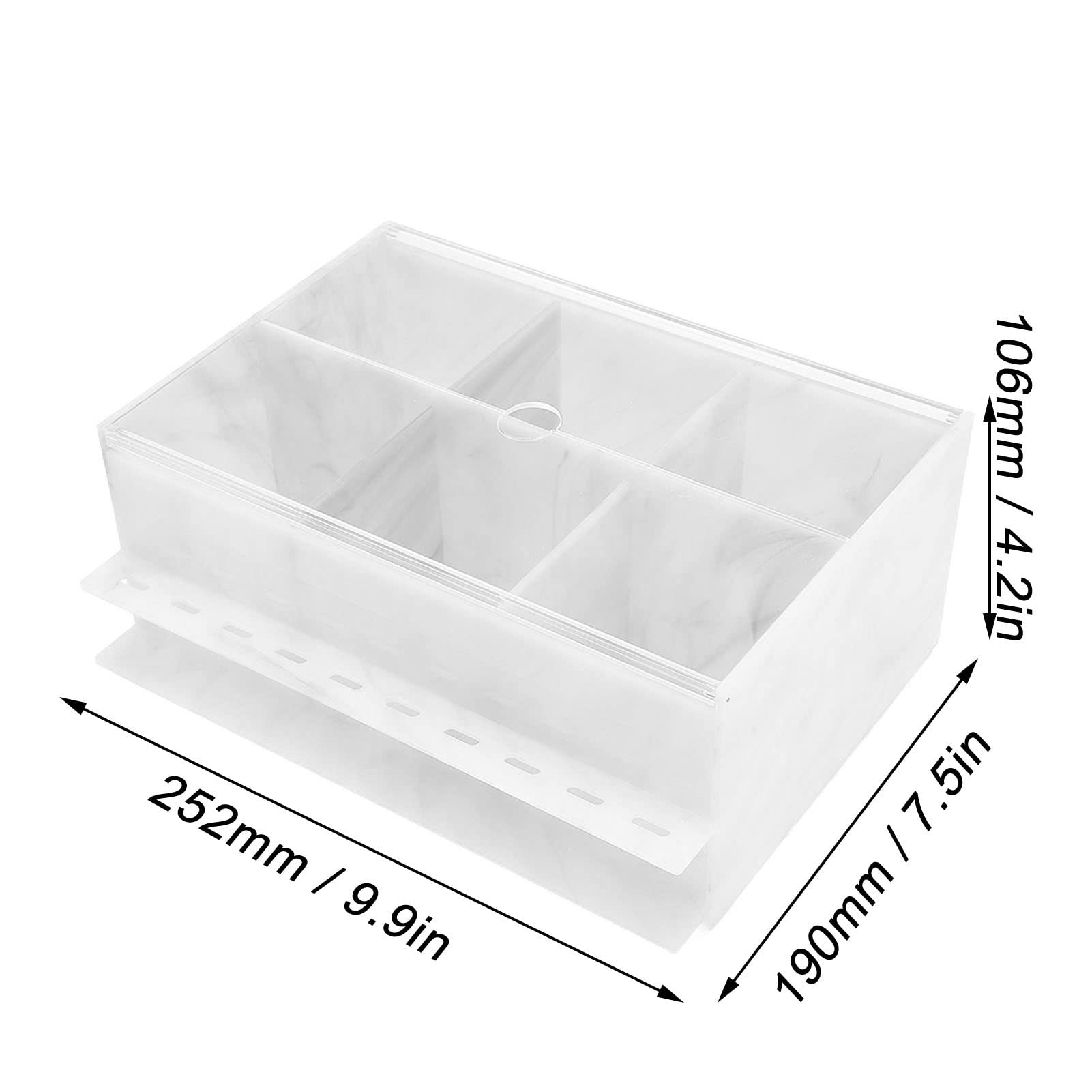 Tissting Boîte de Rangement de Maquillage en Acrylique, 10 Trous, étui D'accessoires de Greffe de Cils, Organisateur de Cosmétiques, Vitrine Cosmétique Anti-poussière pour Magasin à Domicile(Blanc)
