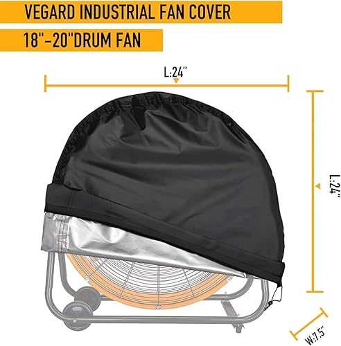 Miniatura 2 de VEGARD Cubierta de ventilador industrial: resistente al agua y al polvo para ventilador de piso de alta velocidad de 18 y 20 pulgadas, apto