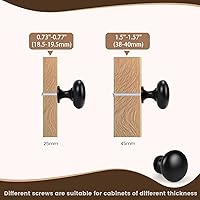 Vista 4 de Paquete de 25 perillas de gabinete negras mate, perillas de cajón sólidas de 1-3/16 pulgadas (29,5 mm), tiradores de gabinete de cocina negros