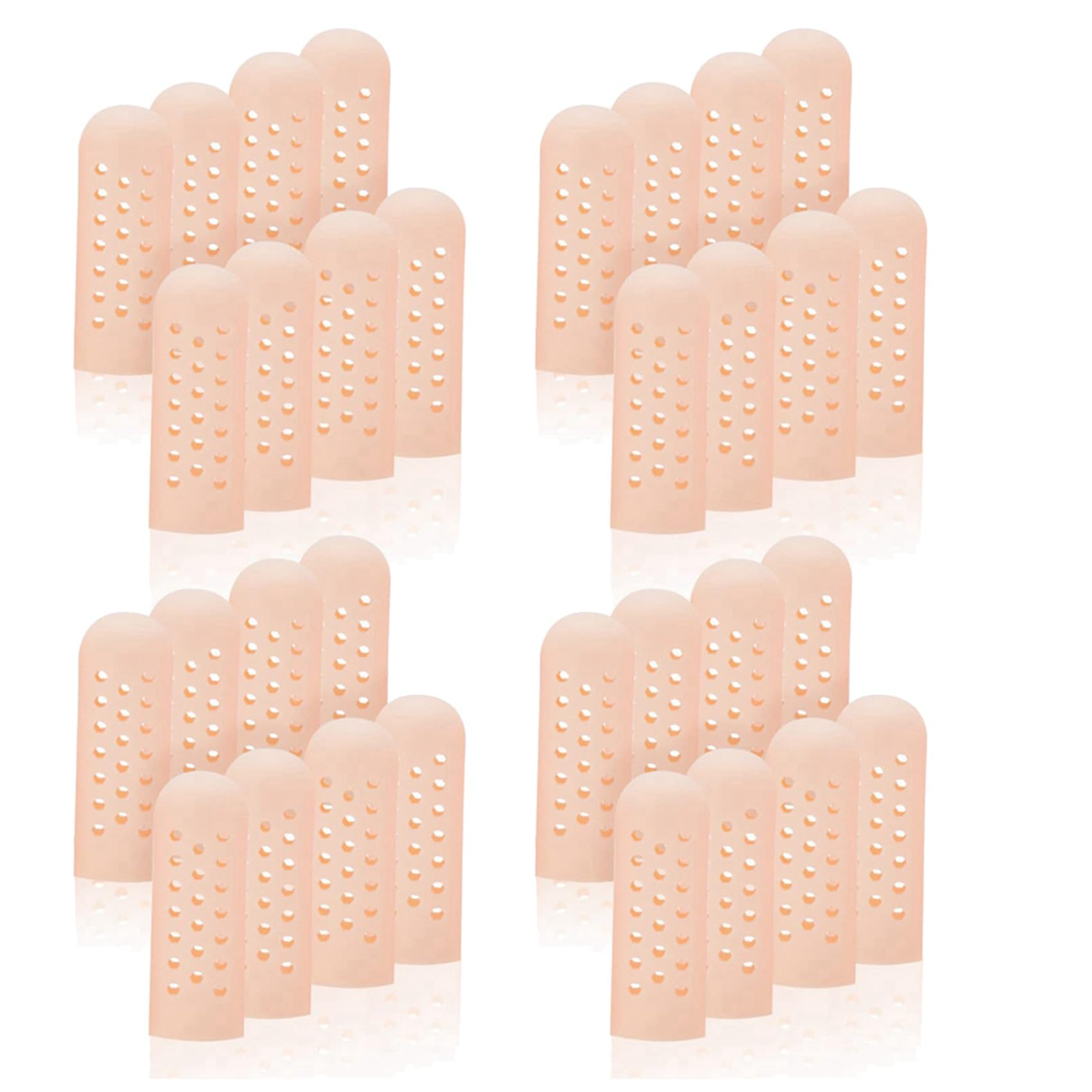 Hndhbfgrt 32Pcs Silicone Finger Protectors, Breathable Finger Caps, Fingertips Covers, Finger Sleeves Support for Finger Cracking