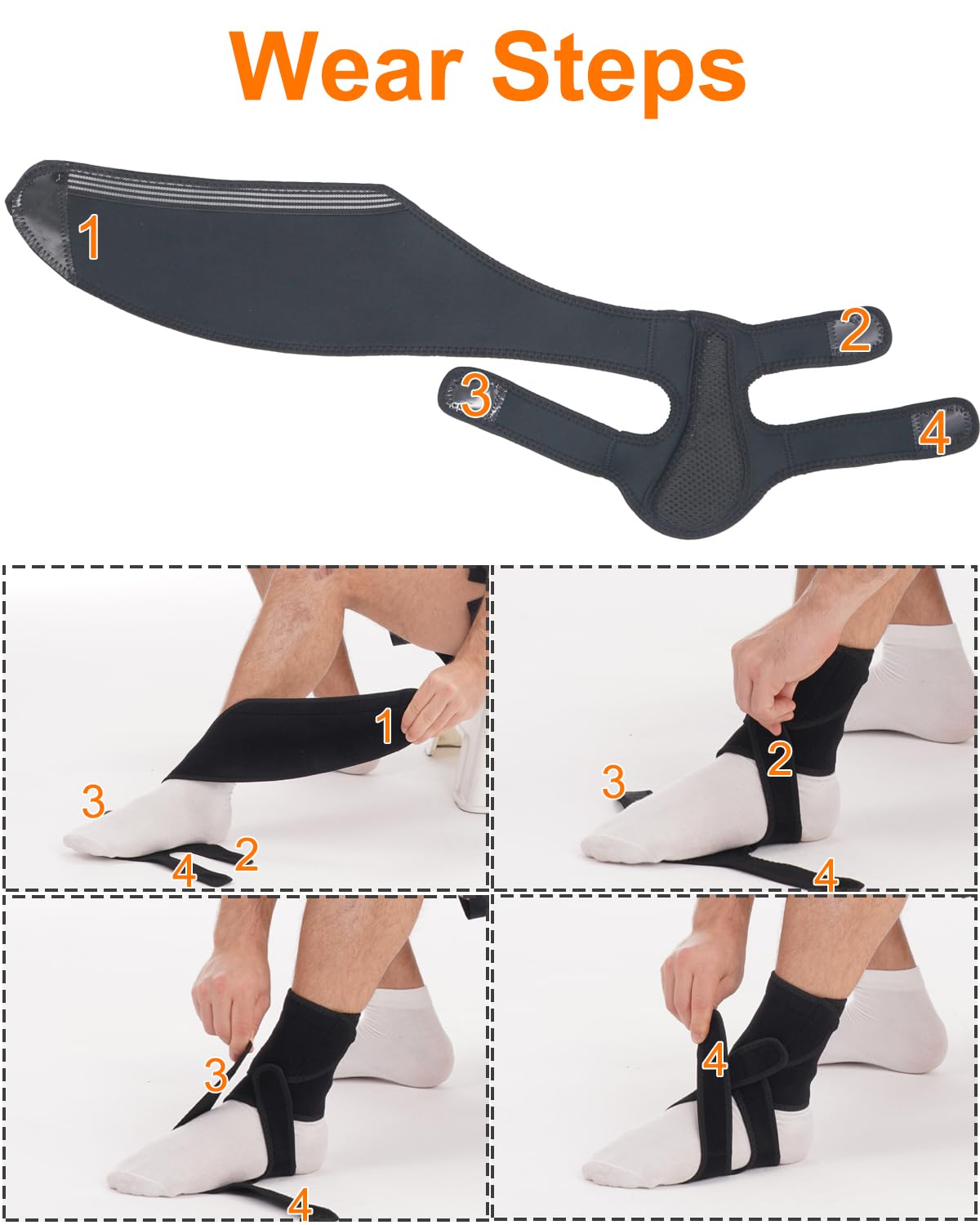 AFO Drop Foot Brace, Ankle Brace for Walking & Stroke Recovery, Breathable Material for Ankle and Foot Support, Comfortable Design (Right)
