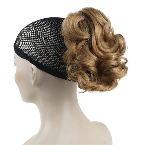 Vista 16 de Aimole Extensiones de clip de garra sintética de dama de cola de caballo gris rizado corto (48T)