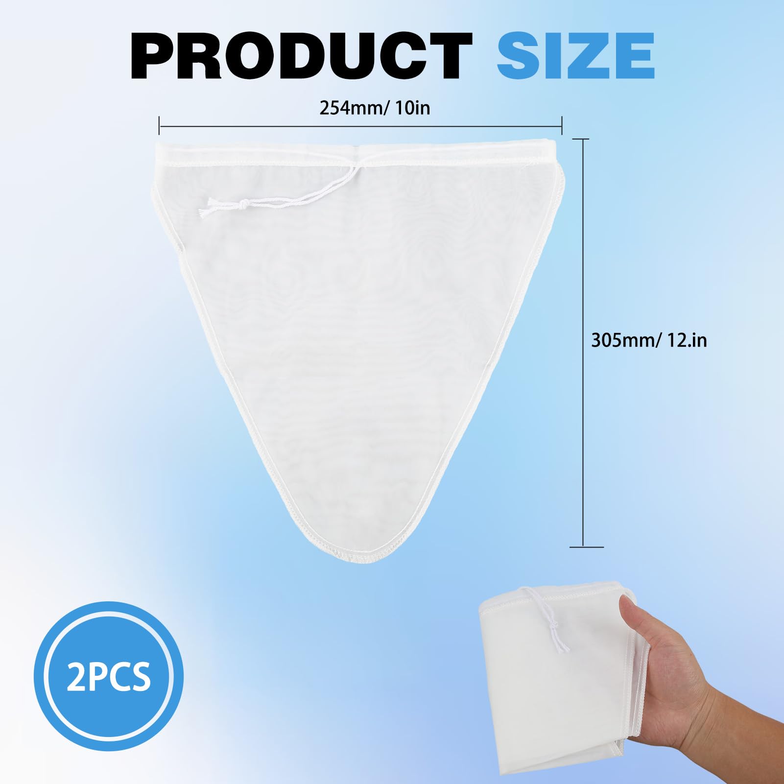 Lot De 2 Sacs à Lait Végétal Bio Réutilisables – Filtre Ultra-Fin En Nylon, Design En V Anti-Fuite, Parfait Pour Lait D’Amande, Fromage Maison & Jus Frais (28x30 Cm)