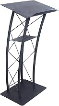 YIYIBYUS Metal Podium Pulpits Height Adjustable for Churches,Black Lectern Podium Stand for Event Reception Classroom Lectern Conference Wedding,24"W X 17"D X 44"