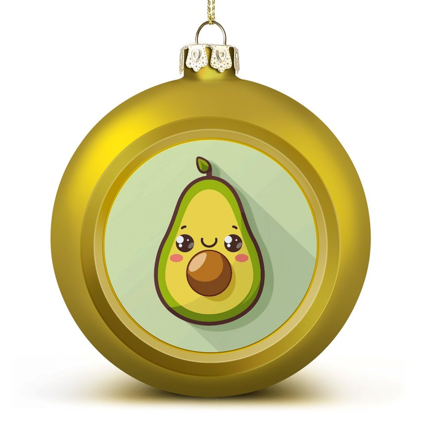 Boules de Noël dorées dessin animé lot de 4 incassables pour un sapin sans stress