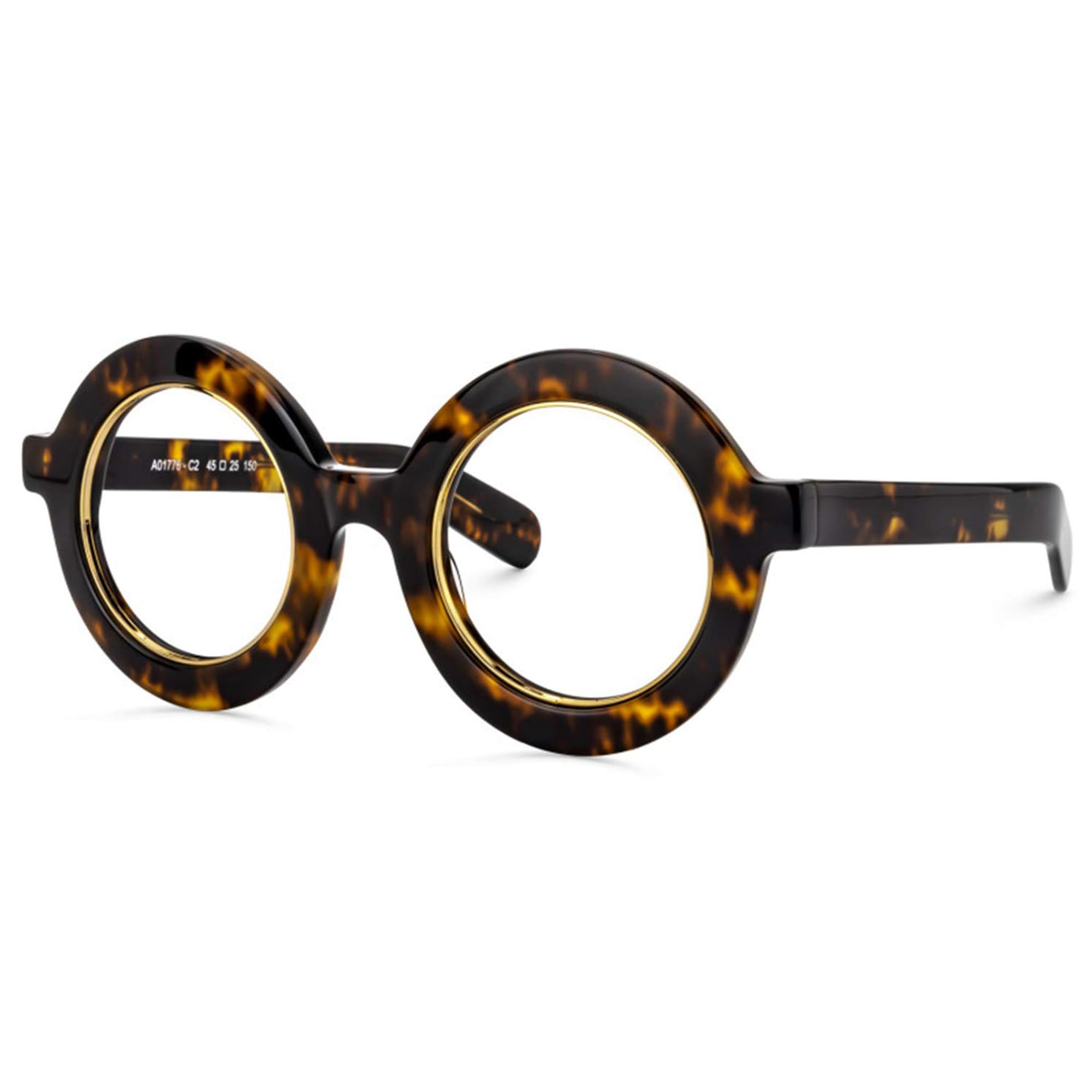 Zeelool Retro Thick Round Blue Light Blocking Glasses for Women Men Calhoun ZOA01776-02 Tortoise