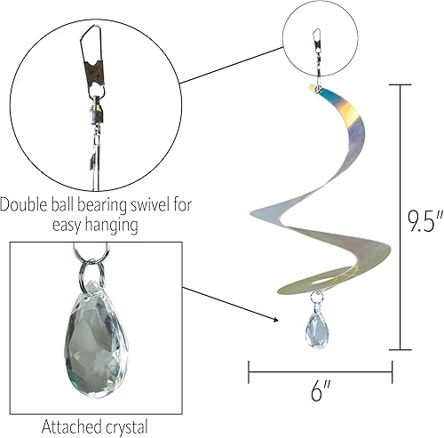 Miniatura 15 de In the Breeze Mylar Spinner Silver Sparkle Sparkle Sprite — 32 pulgadas de largo Sprite plateado brillante