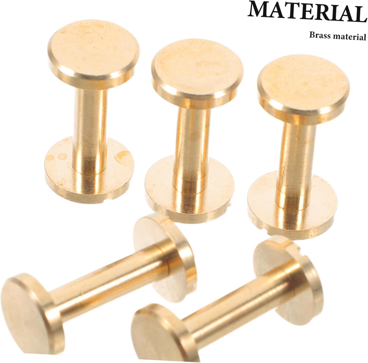 Brass Flat Head Rivet Screws Set 10pcs for Belts Leathercraft