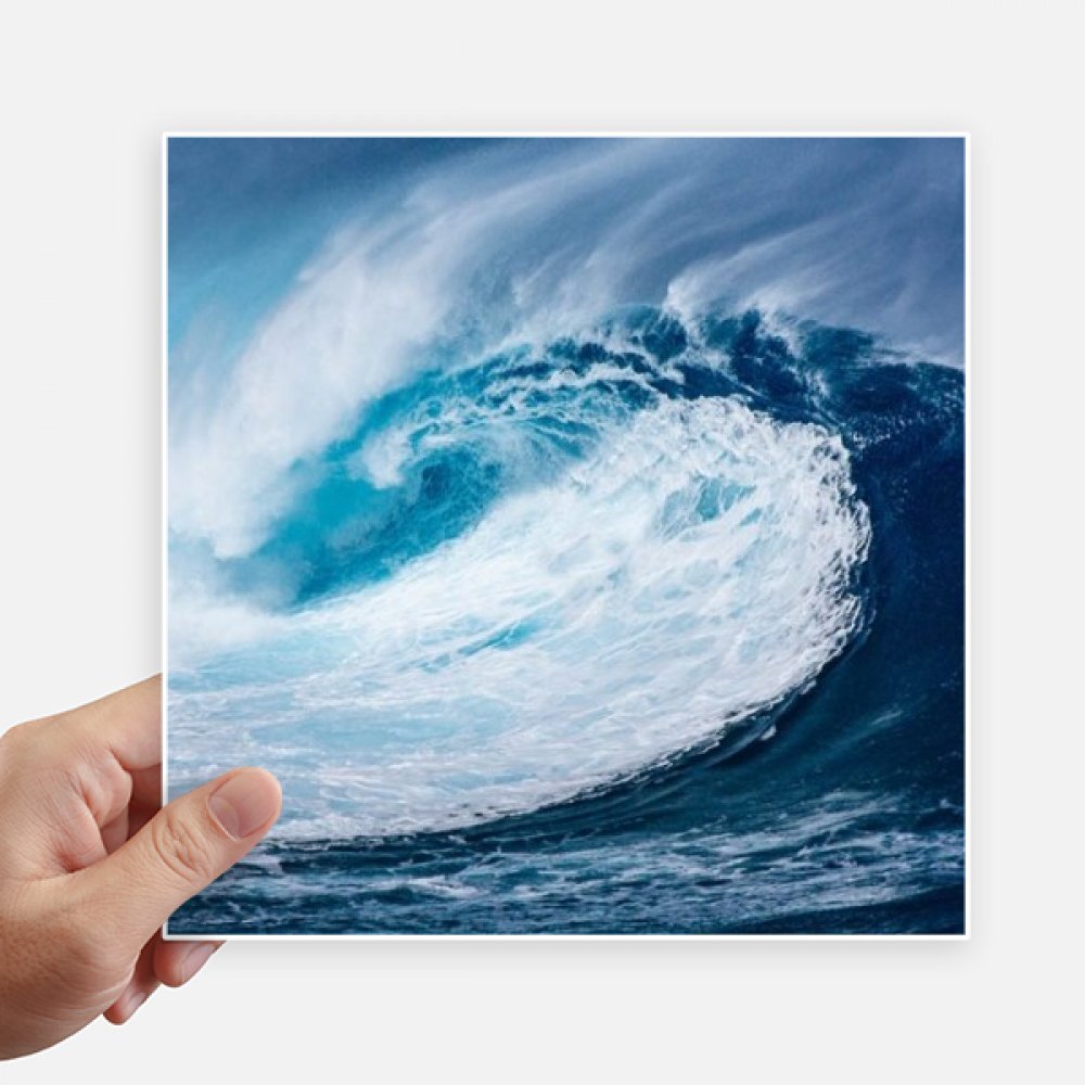 Pegatinas de 20cm cuadradas de olas del mar de la ciencia del agua blanca para vinilos