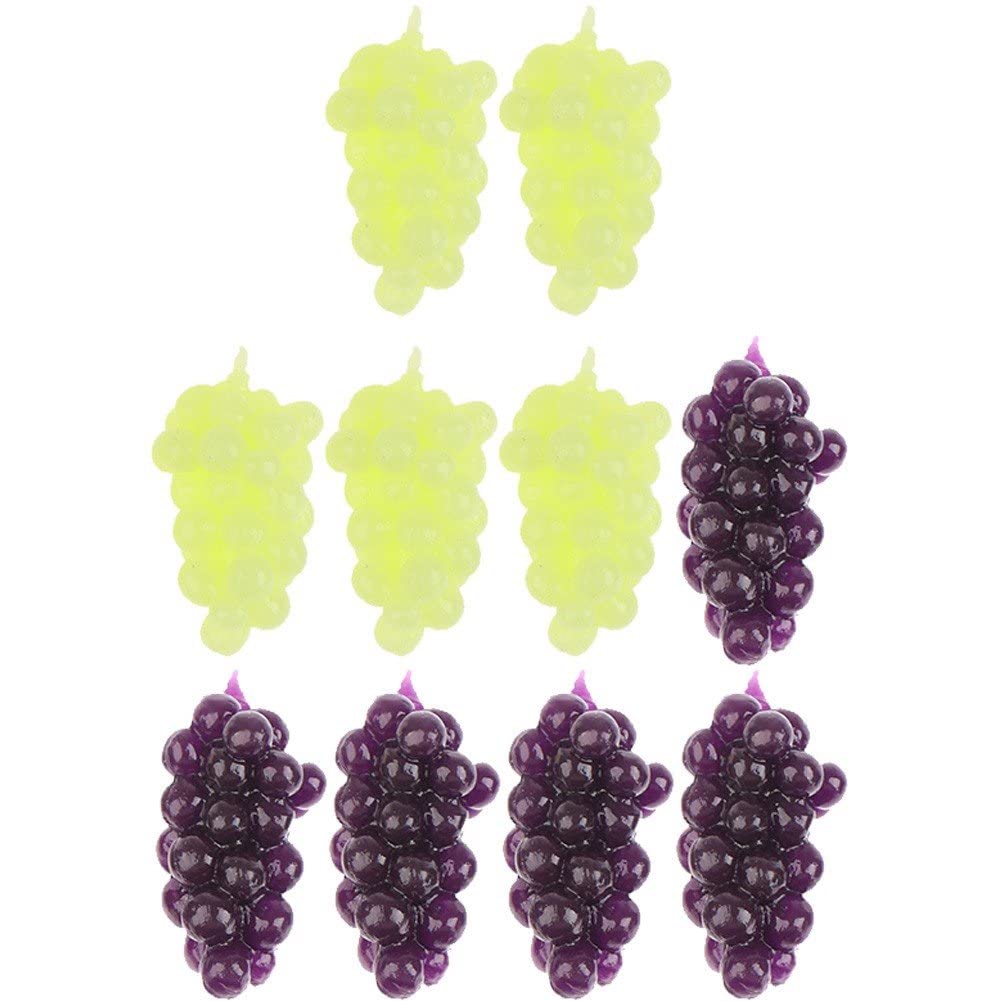 Sanfly 10pcs/set Dollhouse Artificial Fruit Grape Mini Simulated Fruit Tpr Soft Small Grape Miniature Props