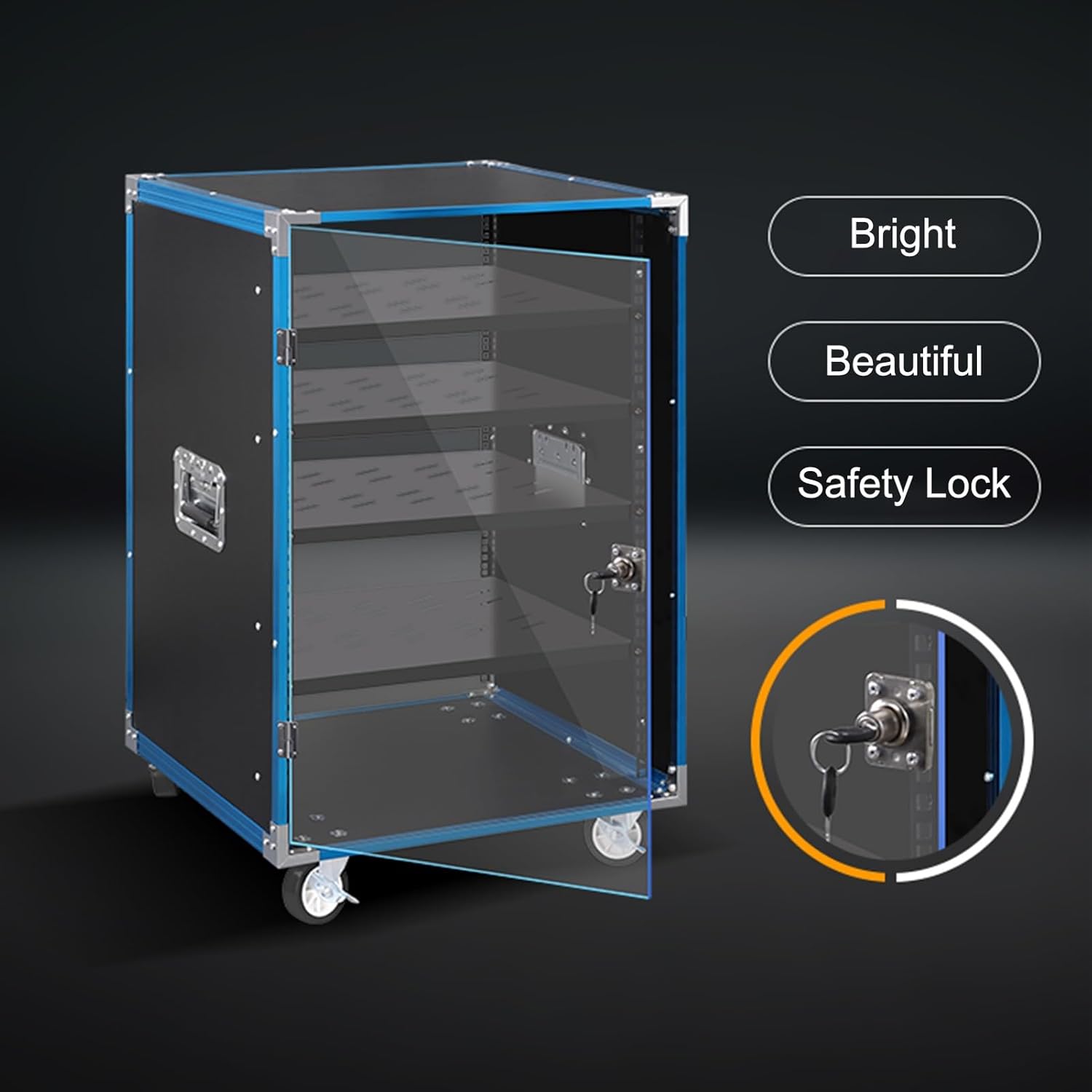 Av Cabinet, Stereo Cabinet, Av Media Stand, Audio-Video Shelving Adjustable, Record Player Stand, Media Audio Tower Cabinet, for Home/Office/Theater(White)