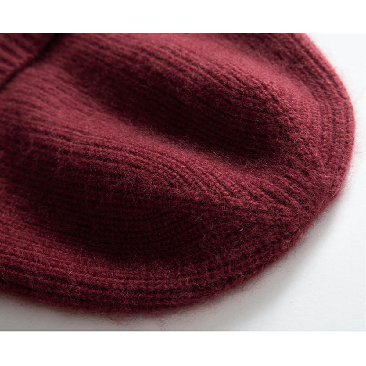 Gorro Invierno Mujer Sombreros De Punto De Lana con Volantes Masculinos Y Femeninos, Sombreros De Invierno Neutros con Volantes Diarios Elásticos, Suaves Y Cálidos-Marrón-Código Medio