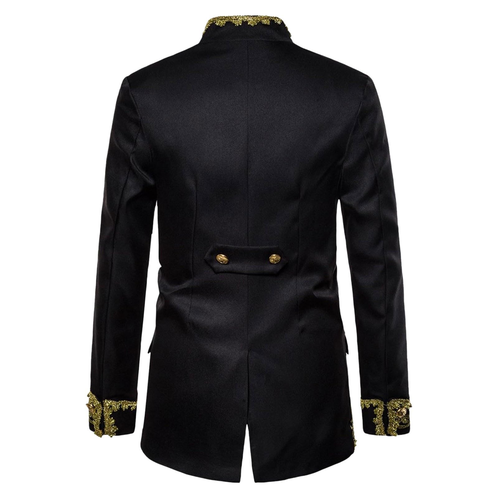 Abito da uomo in pile barocco con scollo a sciallato, con bottone, per matrimoni, feste, smoking, giacca da uomo con decorazione in oro