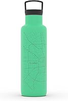 Vista 41 de Well Told Botella de agua aislada con mapa de Washington DC grabado, botella de acero inoxidable grabada (21 onzas, blanco) botella aislada de mapa