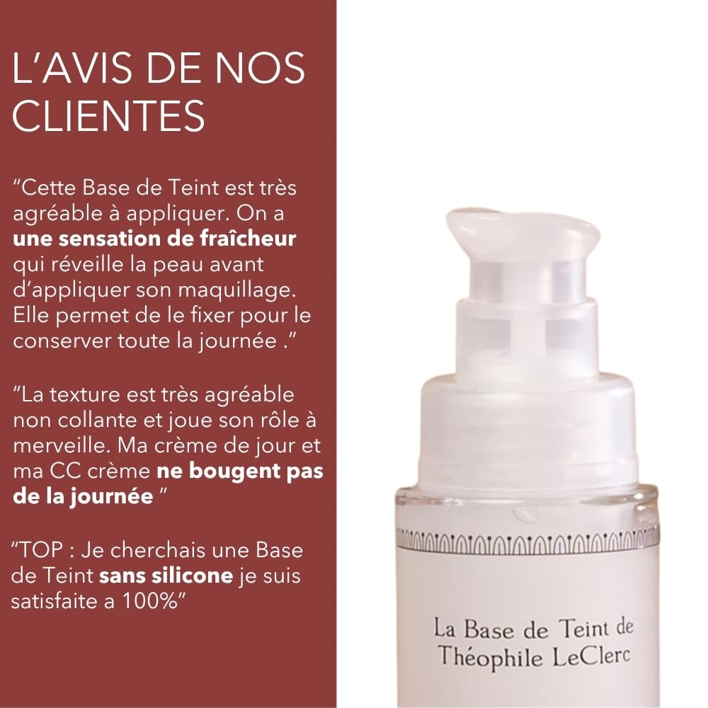 T.LeClerc Base de Teint Matifiante Longue Tenue 30 ml – Primer - Lisse le grain de peau, floute les pores, sans silicone – Fini mat naturel & hydratation – Tous types de peau - Fabriqué en France