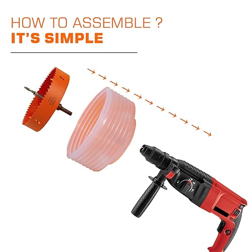 Miniatura 7 de Sierra de agujero de 6.25 pulgadas para luces empotradas, 6-14 agujero de sierra de polvo para iluminación empotrada 6 pulgadas, 6-14 pulgadas