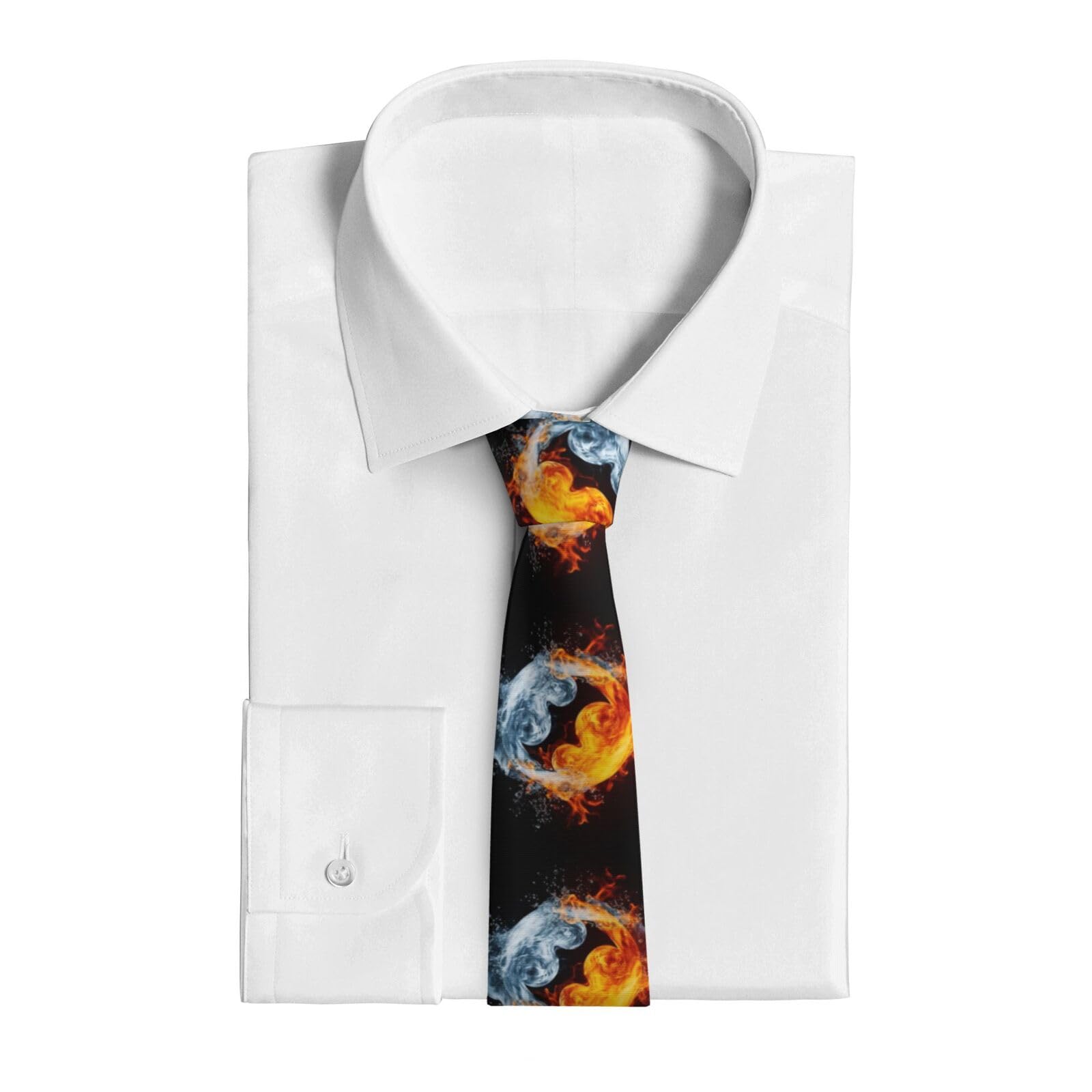 VducK Neckties for Men Business Casual Necktie Men Yin Yang Fire Water Ties for Weddings Dances Neck Tie for Men