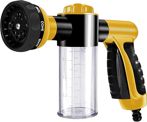 QIANS Boquilla de manguera de agua 8 patrones de pulverización Pistola de espuma de jardín de alta presión con dispensador de jabón incorporado -