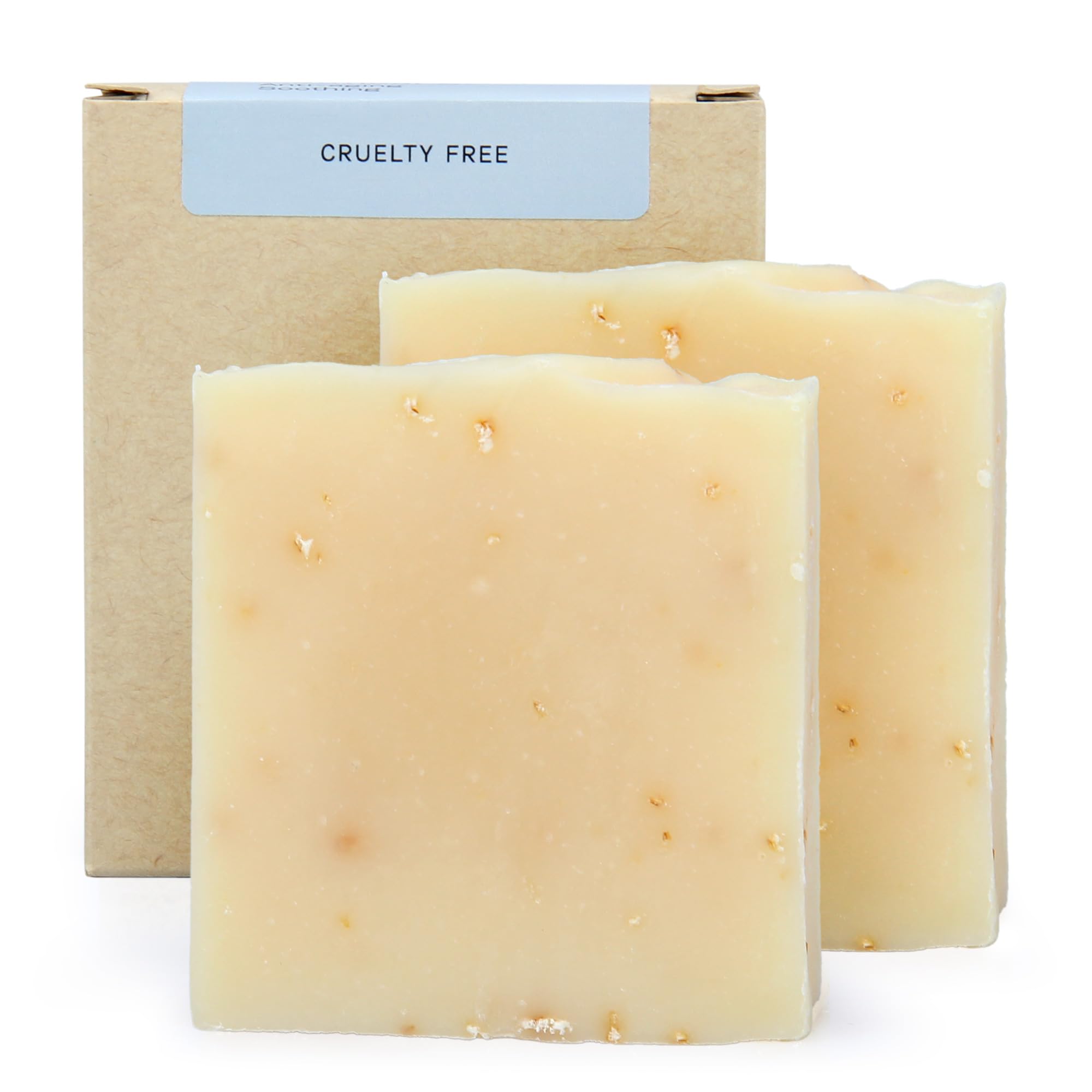 Goat Milk and Oatmeal Bar Soap - Cold Processed, Natural, Handmade, Anti-Aging, Soothing Face & Body Wash for Men & Women, Parabens Free, Cruelty Free. (Pack of 2) 4.2 Oz Each