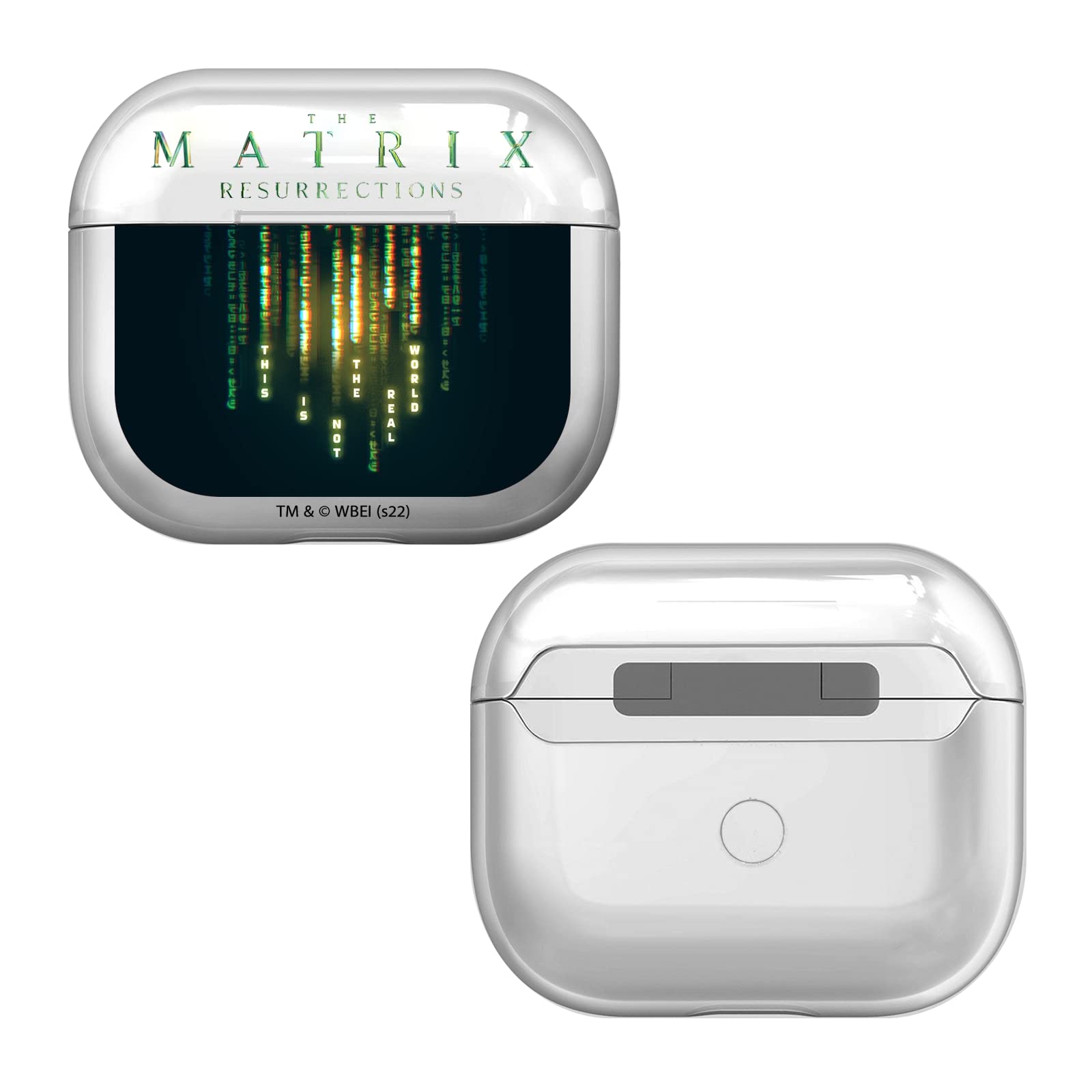Head Case Designs Officially Licensed The Matrix Resurrections This Is Not The Real World Key Art Clear Hard Crystal Cover Compatible With Apple AirPods 3 3rd Gen Charging Case